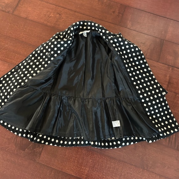 Black and white polkadot pea coat - Picture 5 of 5